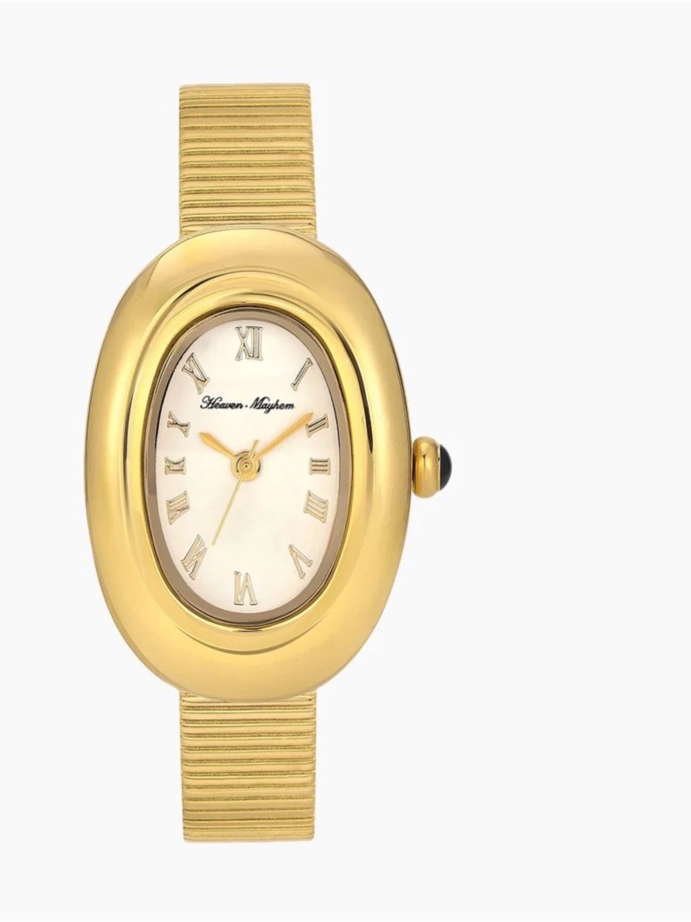 Heaven Mayhem Women's Gold Oval Bracelet Watch